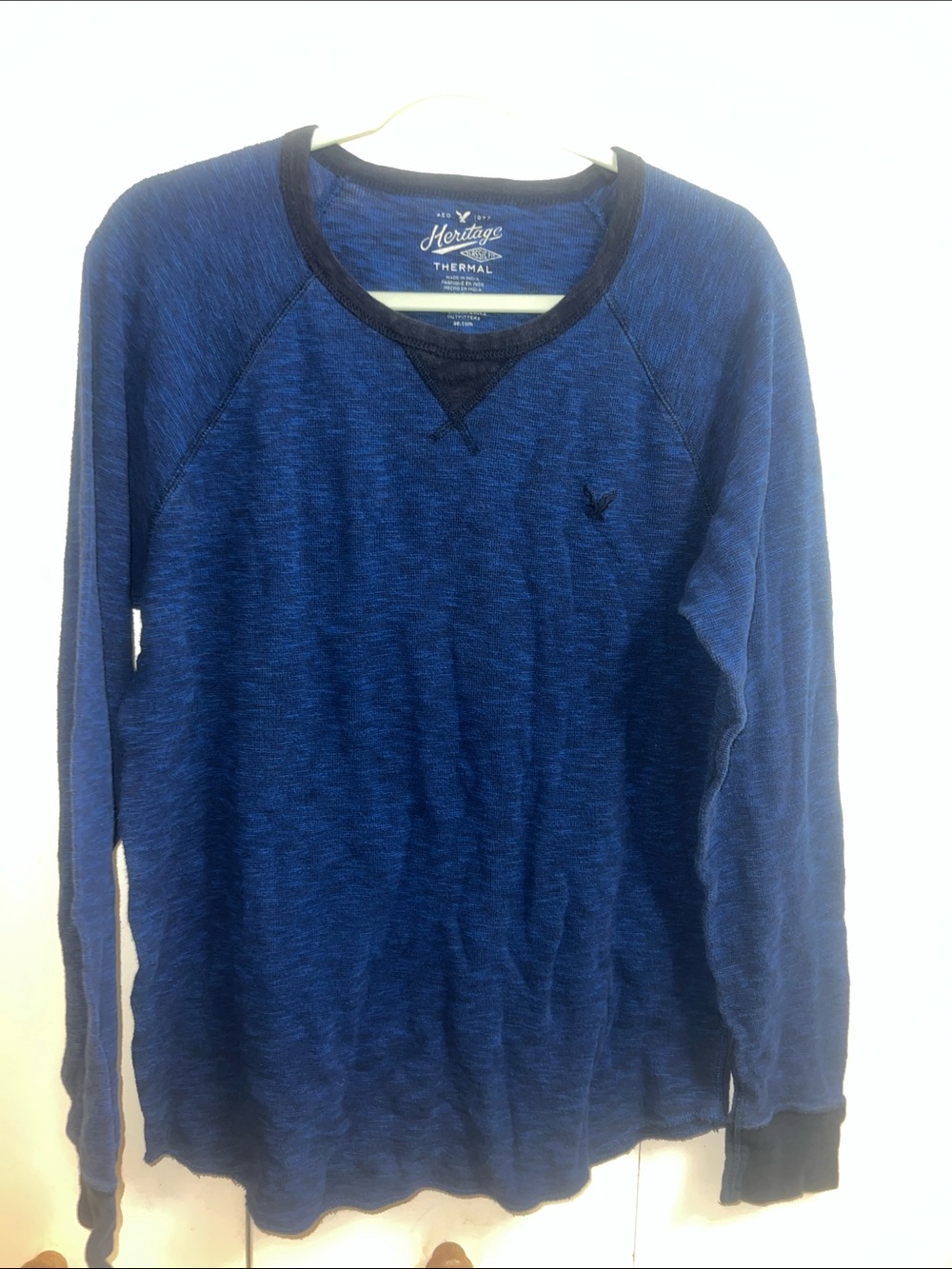 American Eagle Outfitters Men's Crewneck Sweater - Navy Size L